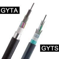 Cable de fibra óptica blindado GYTS GYTA GYTA53 subterráneo para exteriores 12 16 24 48 Core FTTH 96 Cable 144F Cable óptico enterrado directo