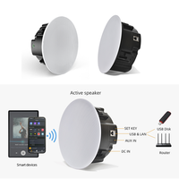 Haut-parleur de plafond actif 60W haute qualité sonore, Wi-Fi 2.4G 5G, Airplay, Multiroom, DLNA, Bluetooth sans fil, avec LAN et USB