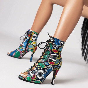 Justaucorps impression dame talons pour jazz danse bout ouvert femmes sandales à talons hauts à lacets pour <span class=keywords><strong>danser</strong></span> grande taille amérique <span class=keywords><strong>tango</strong></span> - Product Image 3