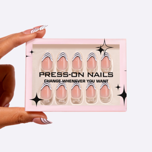 <span class=keywords><strong>Uñas</strong></span> Acrílicas Francesas <span class=keywords><strong>Negras</strong></span> y Blancas <span class=keywords><strong>con</strong></span> <span class=keywords><strong>Rayas</strong></span> Onduladas en Forma de Almendra, Halal, de Alta Calidad, Cobertura Completa, 30 Piezas, <span class=keywords><strong>con</strong></span> Adhesivos, <span class=keywords><strong>Uñas</strong></span> Postizas - Product Image 4