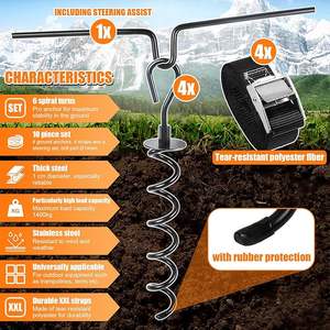 Helix Earth Anchor para muebles de exterior y viñedos Huertos Escuelas Parques-Anclaje de tierra recubierto de polvo de seguridad de acero versátil - Product Image 2