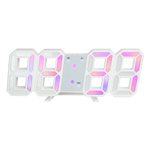 Horloge <span class=keywords><strong>murale</strong></span> LED 3D RGB EMAF Home Decor Art Time Color, néon, alarme, luminosité réglable, horloge numérique électrique de <span class=keywords><strong>table</strong></span> - Product Image 6