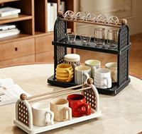 Étagère de rangement de bureau à deux niveaux Smart Buy, organisateur de comptoir rétro pour la cuisine, porte-tasses, épices et condiments
