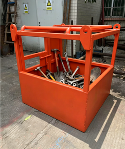 KWONGYIP Suspended Basket for High-Altitude Construction Workers <b>Transport</b> Lifting Hoist with 1000x1000x1000mm Cage Size - Product Image 2
