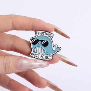 I Whaley Like You Funny Whale Pun Enamel Pin Everything Whale Be Okay You're Whalecomeブローチラペルバッジジュエリーギフト - Product Image 4
