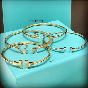 Marca Original TIF, Joyería de Alta Calidad para Niña, Conjunto de <span class=keywords><strong>Pulsera</strong></span> y Colgante de Oro en Forma de Corazón - Product Image 1