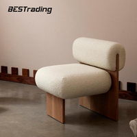Nordische moderne Lamm wolle Designer Einzels tuhl Wohnzimmer Schlafzimmer Einzels ofa Hocker Stuhl Schlafzimmer möbel Hocker Stuhl
