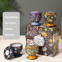 Bougie en cire de soja arabe de luxe LANJO dans un bocal en métal, écologique, faite à la main, parfumée, décoration d'intérieur, aromathérapie, coffret cadeau de Noël, cadeau de mariage