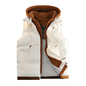 <span class=keywords><strong>Chaleco</strong></span> de algodón cálido para Otoño e Invierno juvenil con capucha gruesa Regular de dos piezas <span class=keywords><strong>acolchado</strong></span> de algodón liso teñido de lona Reversible Varsity - Product Image 1