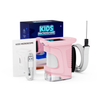 Microscopio Digital Portátil para Niños, Pantalla IPS de 2.4 Pulgadas, 1080P HD, Kit de Microscopio y Telescopio 2 en 1, Juguete de Descubrimiento Científico Montessori