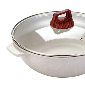 Poêle Wok Commerciale avec Couvercle, Revêtement Antiadhésif en Aluminium Sans PFOA, pour Cuisine Quotidienne à Domicile, Logo Personnalisé - Product Image 2