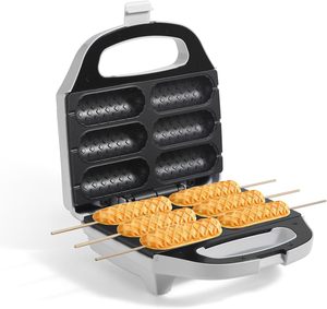 Nouvel Arrivage Mini Machine à Corn Dogs Électrique 750W en Acier Inoxydable, Classe Énergétique Efficace, Usage Domestique, Chaleur Uniforme, Antiadhésif - Product Image 1
