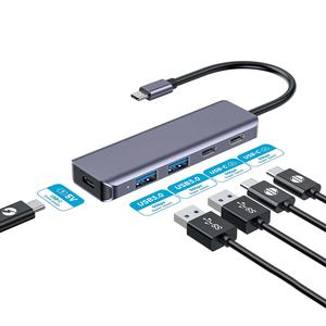 Hubs USB C 2024 OEM/ODM 3.2, hub <span class=keywords><strong>5</strong></span> en 1 usb c, répartiteur de hub type c adaptateur usb 3.0 pour ordinateur portable - Product Image 1