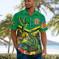 Chemises Hawaïennes Personnalisées Drapeau Jamaïcain Tendance – Style Reggae Beyz Décontracté à Col Boutonné – L'Essentiel de l'Été pour les Jamaïcains
