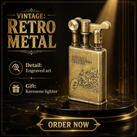 Encendedor de Cigarrillos JF-006 Jifeng, Estilo Vintage, Diseño Personalizado, de Metal y Latón, Recargable, con Llama Suave, Duradero