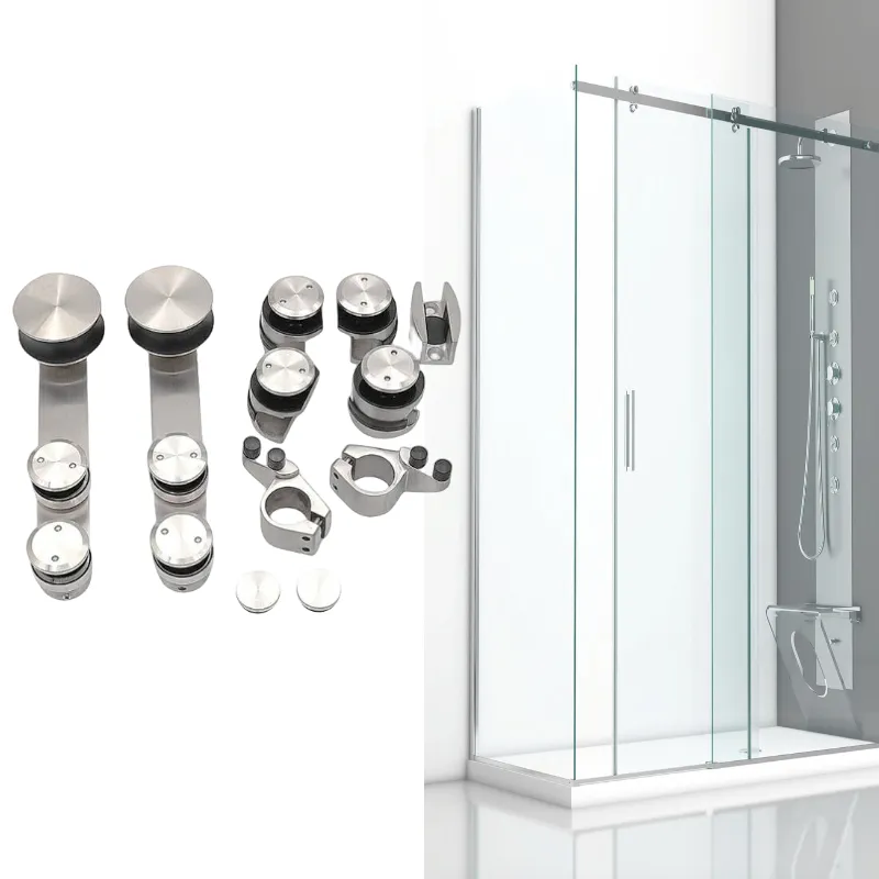 Kensharp Roestvrijstalen Bovenwielrollen Buis Connector Glazen Spoor Douche Hardware Systeem Glijdende Glazen Fitting Accessoires