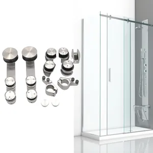 Kensharp Roestvrijstalen Bovenwielrollen Buis Connector Glazen Spoor Douche Hardware Systeem Glijdende Glazen Fitting Accessoires