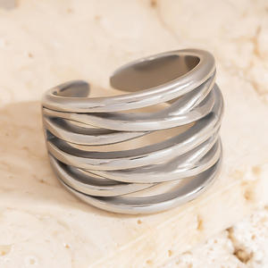 European Style Silver Stainless Steel <b>Ring</b> Teardrop Shape Unisex Jewelry Gift High End Color Retaining Fashion <b>Rings</b> - Product Image 2