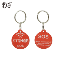 Porte-clés personnalisé avec code QR imprimé et URL programmable, étiquette d'identification pour animaux de compagnie en époxy RFID NFC