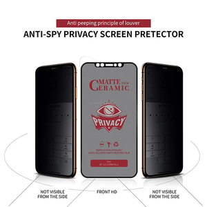 Film de protection d'écran en céramique anti-espion à prix d'usine pour <span class=keywords><strong>iPhone</strong></span> 17 16 15 14 13 <span class=keywords><strong>12</strong></span> 11 <span class=keywords><strong>Pro</strong></span> Max X – Verre <span class=keywords><strong>incassable</strong></span> - Product Image 2