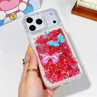 Coque de téléphone de luxe étanche et antichoc pour iPhone 17 Pro Max, motif papillon scintillant, en PC et TPU
