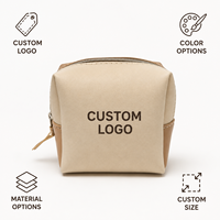 Pochette cosmétique en cuir PU imperméable avec logo personnalisé, petite, en forme de boîte, sac de maquillage de voyage, organiseur de toilette portable, étui de rangement