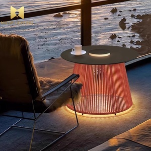 Lampada da <span class=keywords><strong>Tavolo</strong></span> Moderna in <span class=keywords><strong>Rattan</strong></span> con LED, Impermeabile IP65, Alimentata a Energia Solare per Esterni, Patio, Giardino, Cortile - Product Image 4