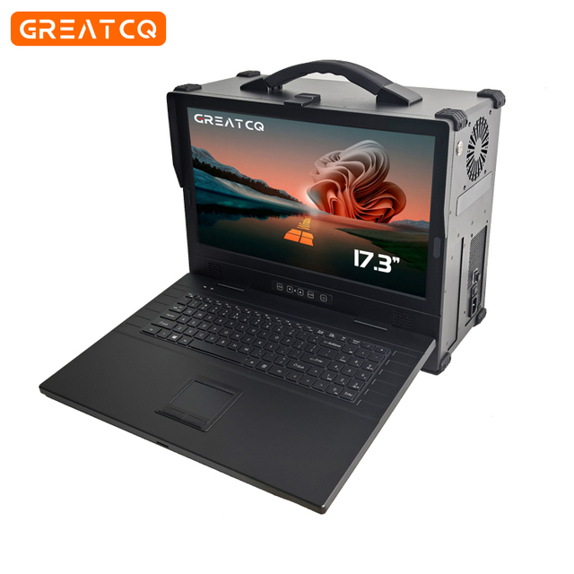 All-In-One Portable Industrial Rugged LCD Intel Server Desktop Workstation Chassis Case 17.3" 1080P Screen 7 PCIe Ports-in Stock