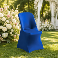 Housse de chaise pliante en spandex de qualité supérieure, protection de siège élastique en soie de lait pour la décoration de réceptions de mariage et de lieux événementiels (vente en gros)