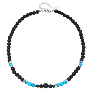 Collier tendance pour homme en turquoise, style hip-hop, artisanal, perles irrégulières, idéal pour un cadeau - Vente en gros JD GEMS - Product Image 5