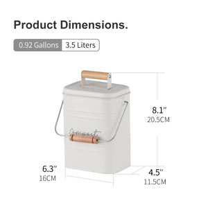 Moda tasarım 3.5L toptan mutfak çöp kutusu renkli masaüstü kompost <span class=keywords><strong>Bin</strong></span> ahşap saplı İskandinav tarzı kompost <span class=keywords><strong>Bin</strong></span> - Product Image 3
