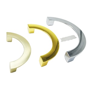 Manijas Modernas de Media Luna para Muebles de Cocina y Hotel, Herrajes de Zinc para Puertas de Armario y Cajones, Manijas Circulares de Latón Cepillado para Dormitorio - Product Image 4