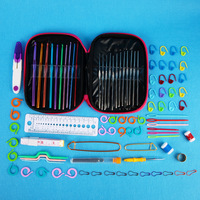 127 pièces débutants outil de tricot aiguille accessoires et fil ensemble crochet crochet costume couture à la main tricot matériel sac de rangement kit