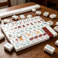 Tuiles de Mahjong de luxe modernes en acrylique rouge à trois couches, thème patriotique, livraison gratuite