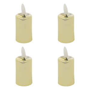 LOT DE 4 BOUTEILLES DE LUMIÈRES LED DORÉES BRILLANTES À BATTERIES 3,8X9CM - Product Image 1