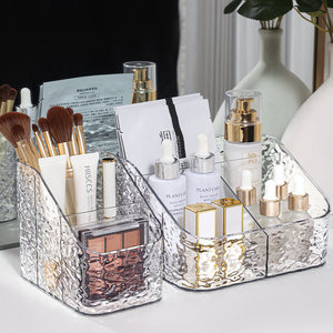 Acrylic Cosmetic Storage <b>Box</b> Water Ripple Design Large Capacity Desktop Organizer For <b>Makeup</b> Skincare Products - Product Image 1
