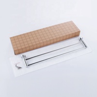 Accessoires de salle de bain double porte-serviettes barres en acier inoxydable chromé mural vente pièces personnalisées
