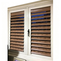 Fenêtre Combinée en Bois à Rupture de Pont Thermique GAAS pour Projets Hôteliers et Appartements Modernes au Texas, avec Persienne et Vitre Fixe