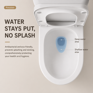 WC moderne américain ADA, toilette en céramique personnalisée, cuvette allongée en porcelaine, WC monobloc à <span class=keywords><strong>siphon</strong></span> pour hôpital - Product Image 3