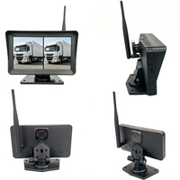 Moniteur sans fil à écran partagé 2 canaux de 7 pouces avec vision nocturne et résolution 720P, caméra de recul étanche 12-24V avec lignes de stationnement