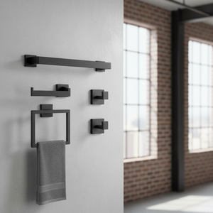 Juego de Accesorios de Baño en Negro Mate, Construcción de Hierro Resistente, Fácil Instalación en Pared, Precio Negociable - Product Image 1
