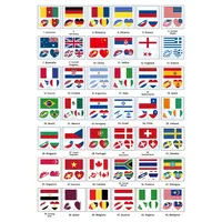 Autocollants de tatouage patriotiques et pour événements, autocollants de drapeau écologiques pour la fête nationale et les tournois de football
