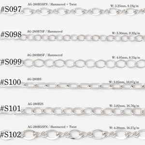 Ag925 18 K hecho a máquina collar de cadena torcida martillada Color plata de moda regalo perfecto para mujeres K18 K14 K10 Pt - Product Image 5