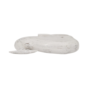 Scultura di Balena in Legno con Finitura Bianca Anticata, Decorazione Murale Costiera per Casa, Ufficio, Bagno, Soggiorno - Product Image 6