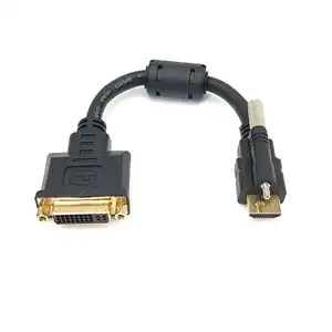FARSINCE HDMI male to DVI-I Dual link 24+5 female short converter cable adapter locking hdmi to dvi female adapter
