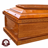 Ataúd Funerario de Estilo Europeo con Patrón Tridimensional y Diseño Lateral de Jesús, Madera Sólida, Tamaño Personalizable
