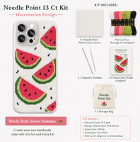 Kit DIY pour Coque de Téléphone Broderie Point de Croix Cerise, Ensemble d'Accessoires de Broderie, Fournitures d'Artisanat de Couture pour la Création de Cadeaux Originaux