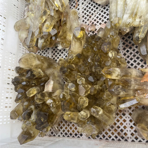 Naturale chiaro citrino ammassi di quarzo fumoso grezzo minerali ruvidi campione geodi di cristallo curativo per la vendita - Product Image 2