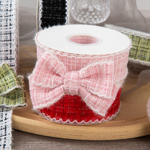 Cinta de tweed tejida de 38 mm con hilo brillante y borde de flecos esponjosos para lazos DIY, accesorios para el cabello, decoración de ropa, manualidades y venta al por mayor - Product Image 4
