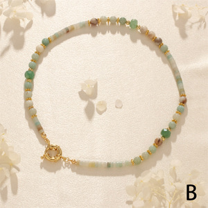 Nouveau Vintage Barrel Perles Cylindrique Pierre À La Main Collier De Perles Femme Niche Court Pierres Précieuses Collier De Perles pour Les Femmes - Product Image 6
